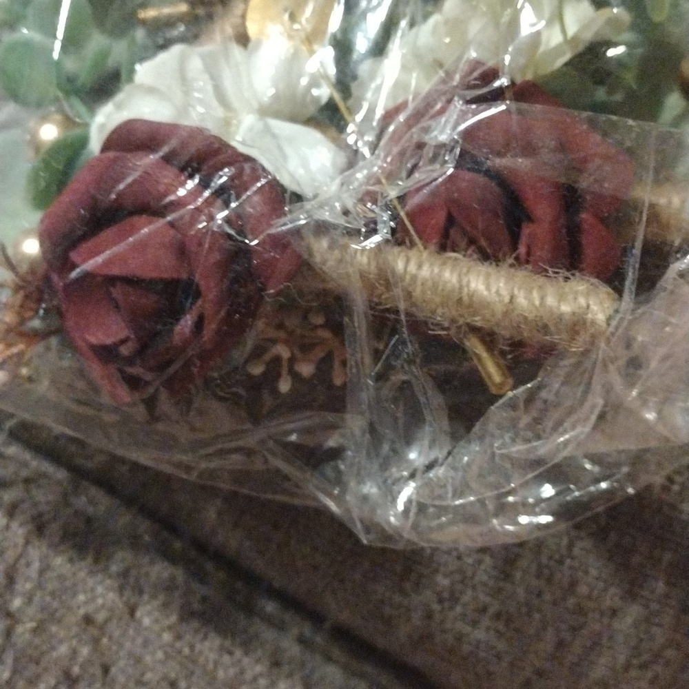Rustic  Red Roses Boutonniere